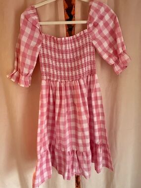 Pink Gingham women’s dress